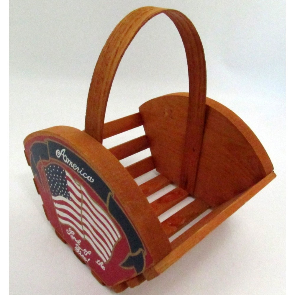 Sawmill Critters Wooden America USA Land of The Free Basket 250 Slats Decorative